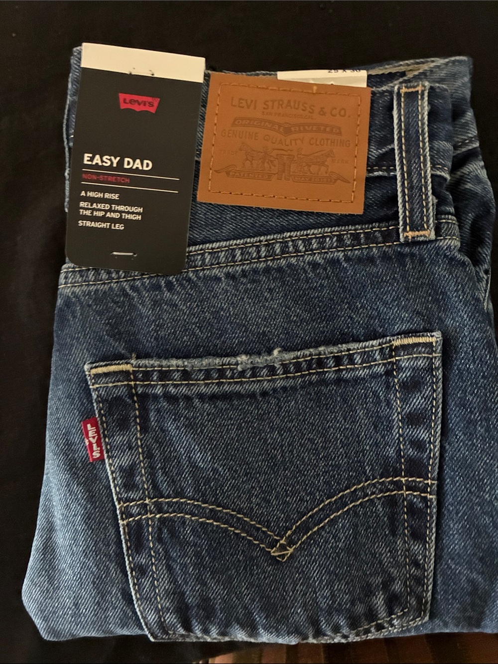 Levi's Easy Dad Relaxed Womens Jeans - Dark Blue